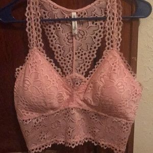 Lacy dusty pink bralette